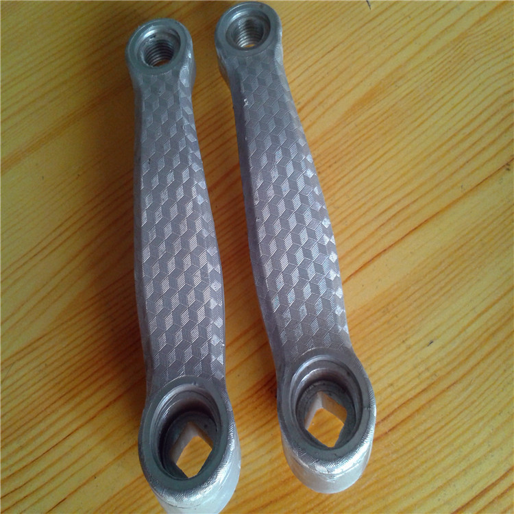 批发电动车包塑曲柄127型123型银色包塑电动车曲柄