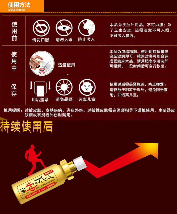 日本naskic 耐时王印度 男用延时喷剂成人情趣用品