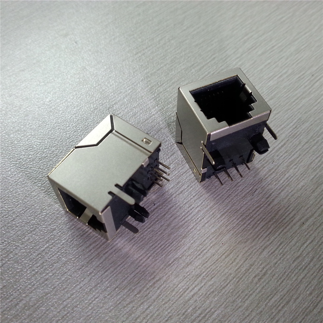 rj11 6p6c连接器 全包18长弯脚rj11 6芯电话接口母座 电话连接器