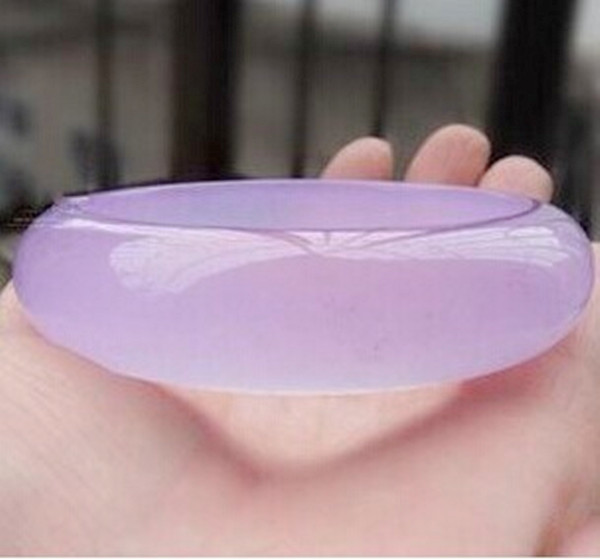 冰透石英岩玉紫罗兰手镯浅粉色玉手镯女款镯子