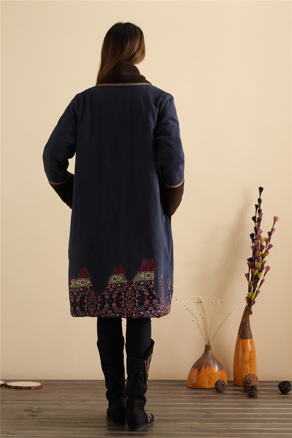20年秋冬新品 棉麻女装 民族风 棉服 棉袄 长款大衣