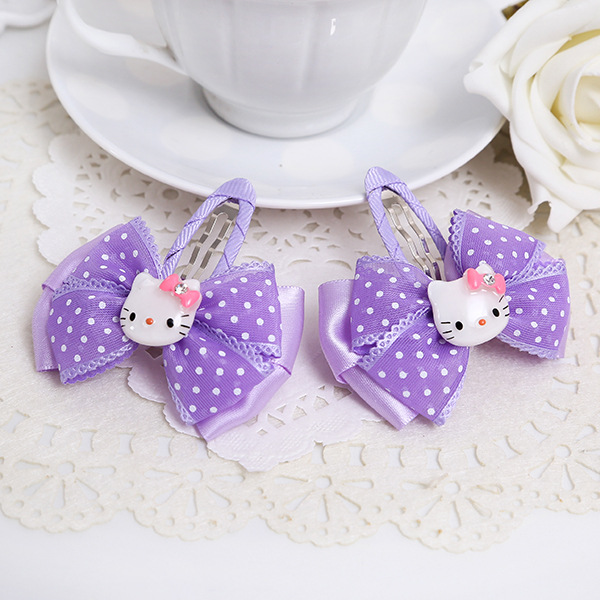 韩国儿童发饰品 hello kitty蝴蝶结压夹 女宝宝发夹 广州货源批发