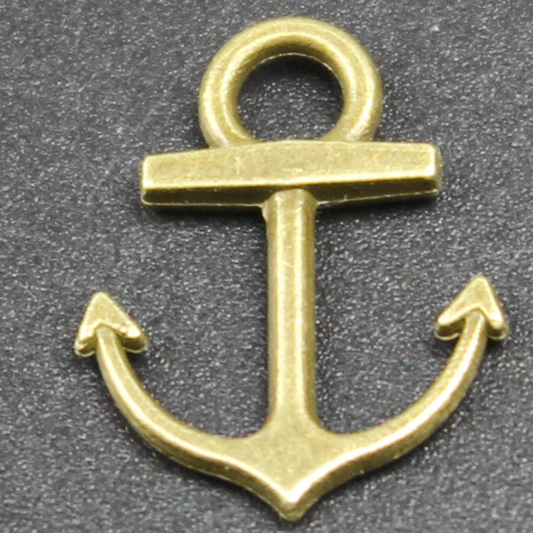 wp1530 diy合金手链服饰配件 镀古银古青铜船锚船舵配件