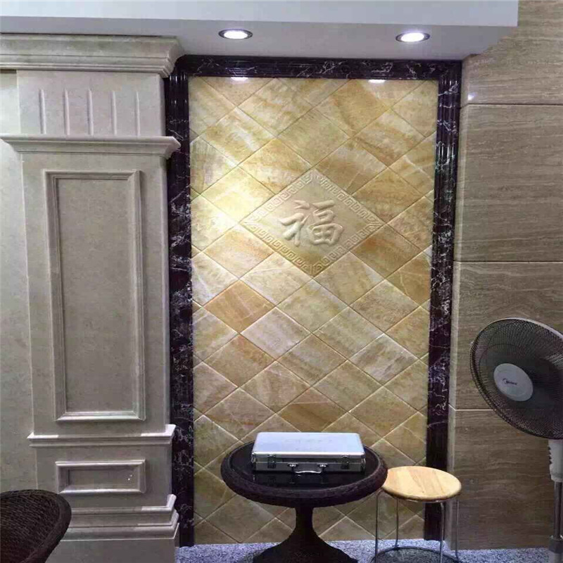 厂家供应天然松香黄 松香玉 米黄玉雕刻背景墙