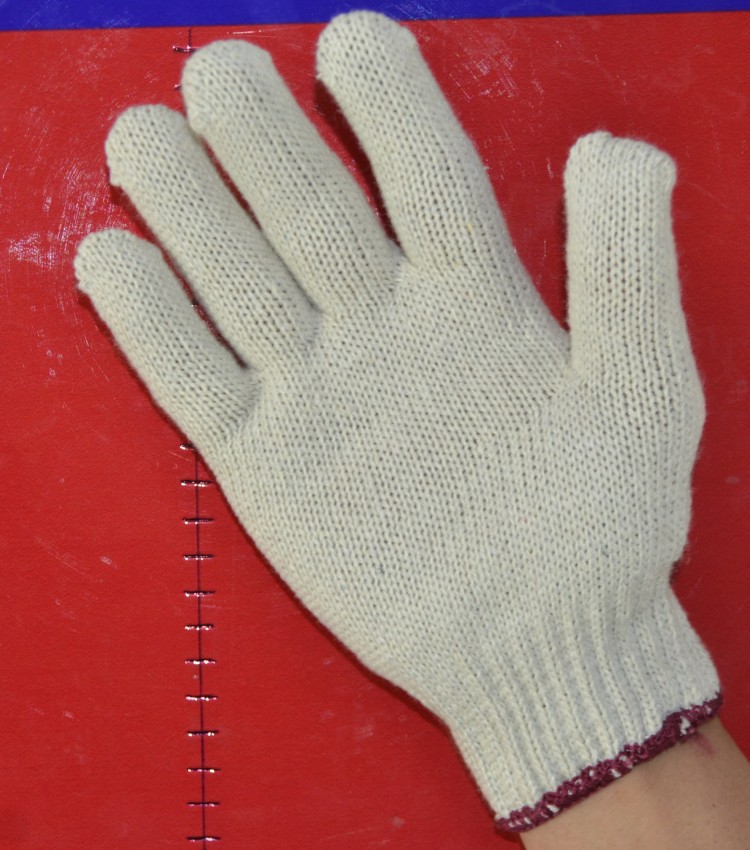 600克-900克普通纱链条七针紫边劳保手套棉纱手套线手套厂家自销
