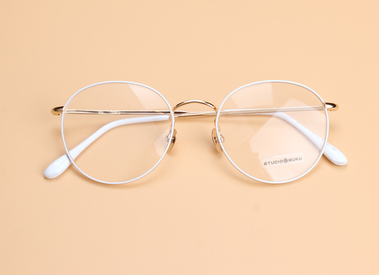 复古圆形文艺眼镜框 配近视镜架男女 合金属全框眼镜 平光镜5220