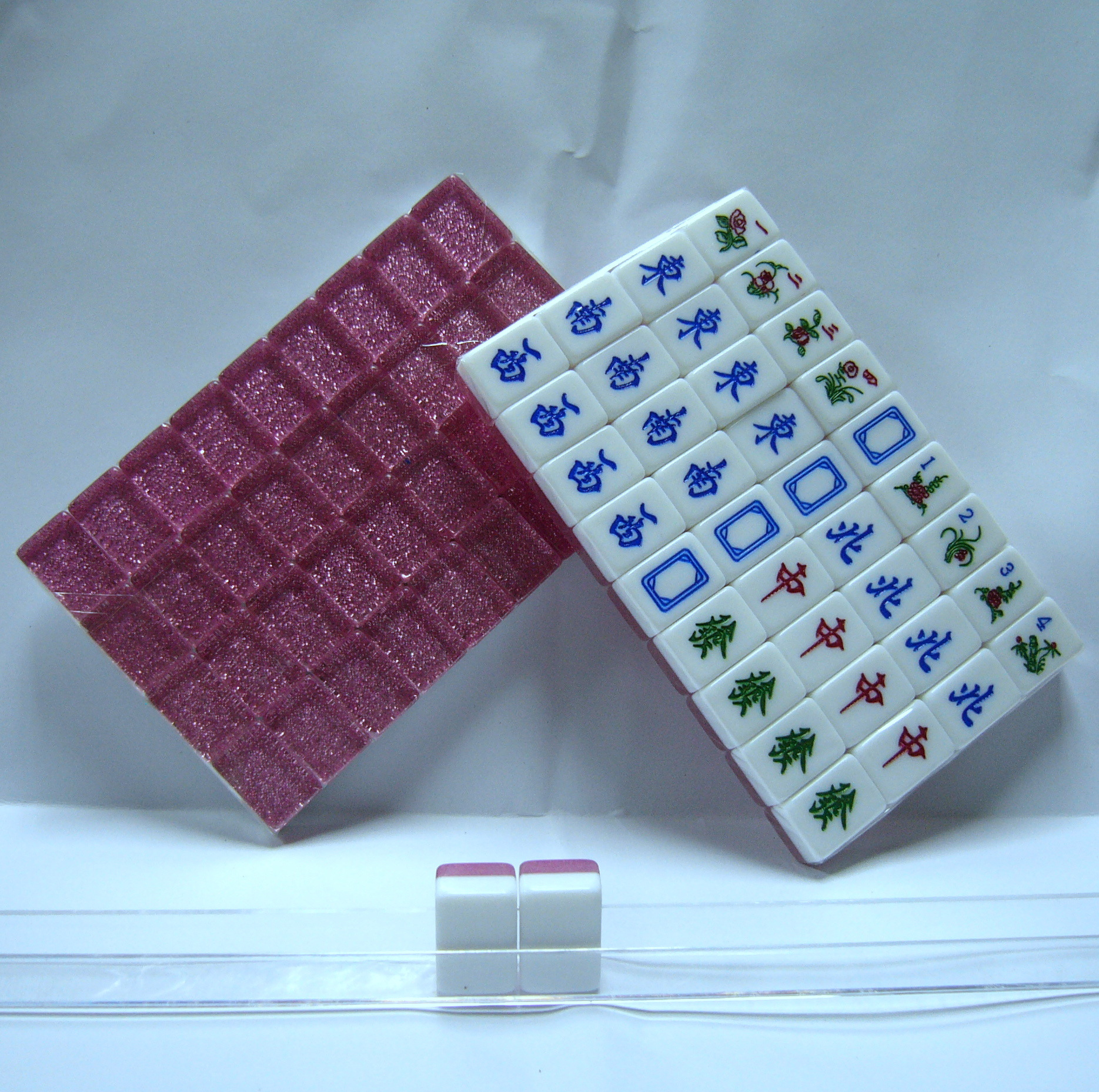 厂家批发水晶麻将 旅行麻将 迷你款20mm高档仿皮盒包装