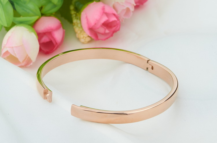 时尚潮款流镀18k玫瑰金情侣卡扣手镯手环手批发速卖通外贸首饰品