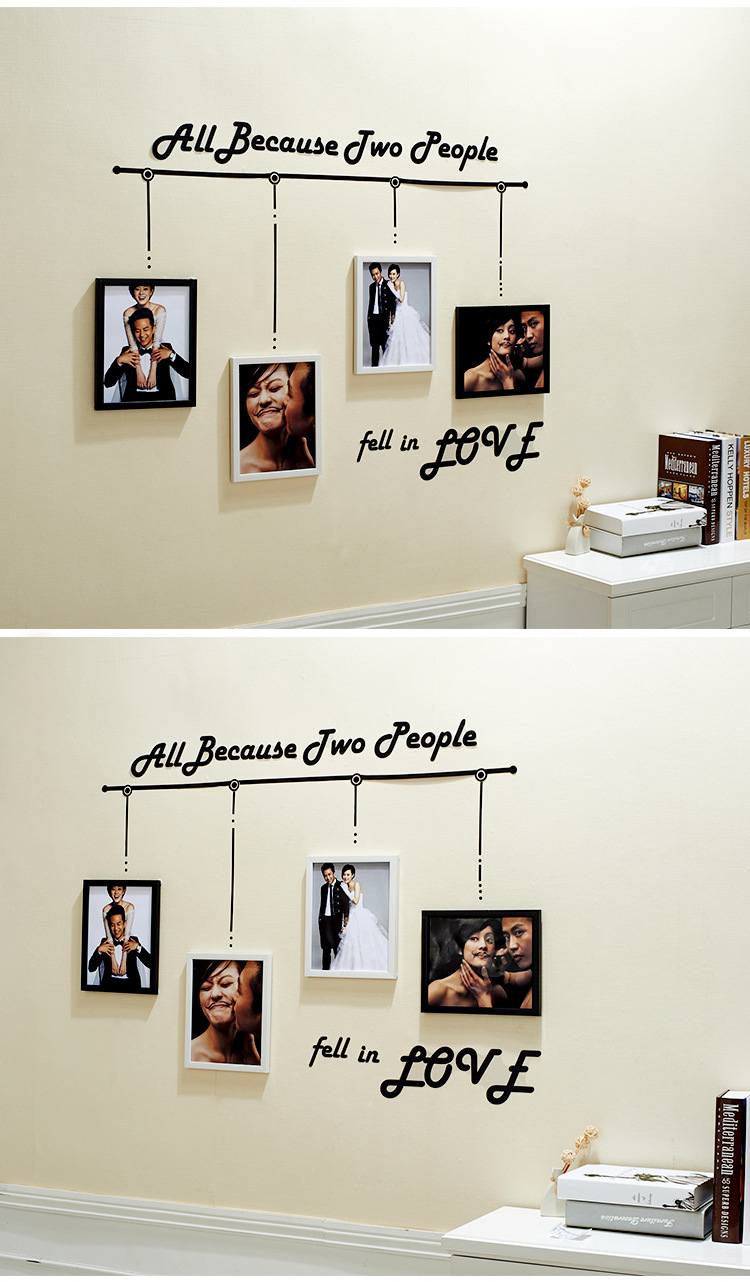 景宇新款ps发泡相框 10寸四框带墙贴创意照片墙 婚纱照影楼相框