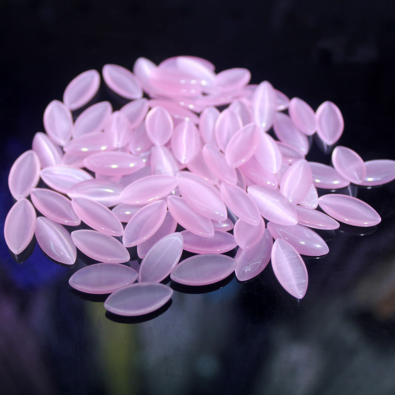 批发平底猫眼石配件 7*15马眼尖 diy饰品辅料 宝石裸石半成品