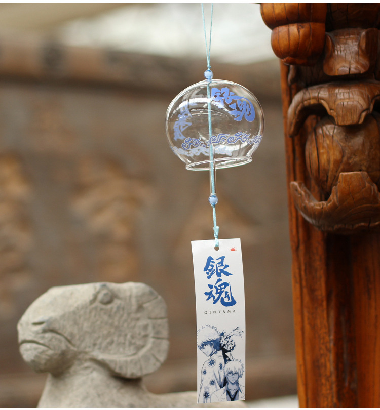 吹制玻璃工艺品 日式风铃 厂家混批工艺品 创意玻璃礼品挂件 银魂