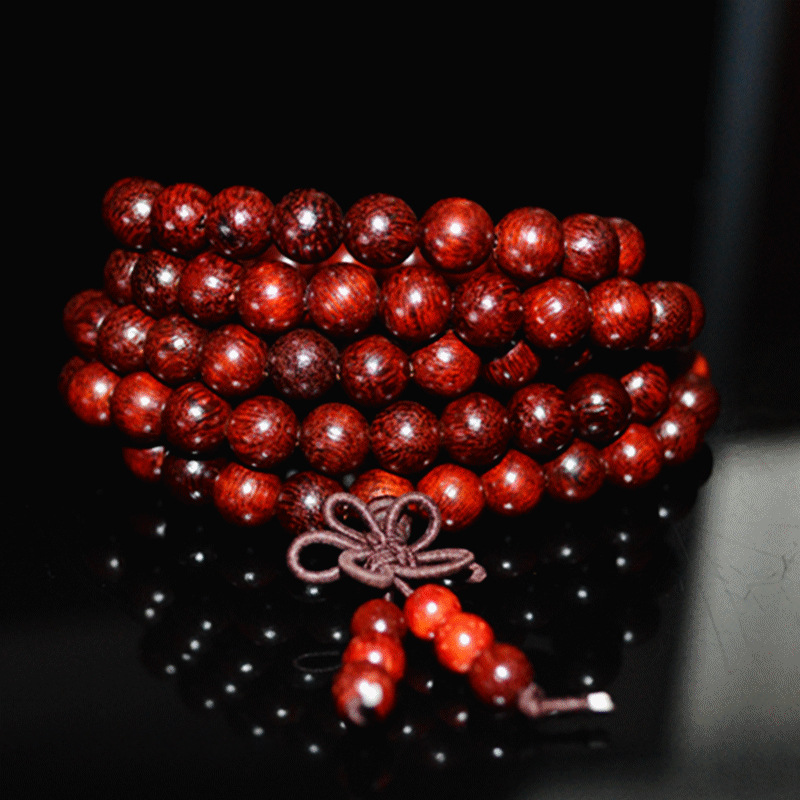 厂家直销 红酸枝手串 老挝大红酸枝佛珠 红木手串 红酸枝108手链