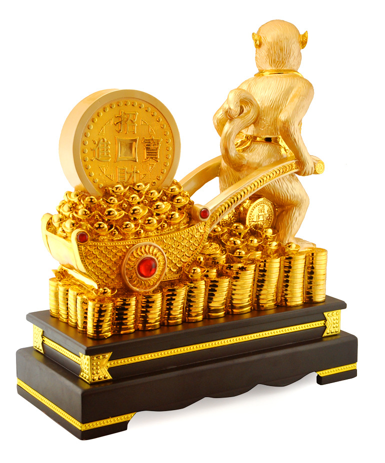 开光财源广进猴摆件招财进宝生肖猴工艺品家居装饰品客厅开业礼品