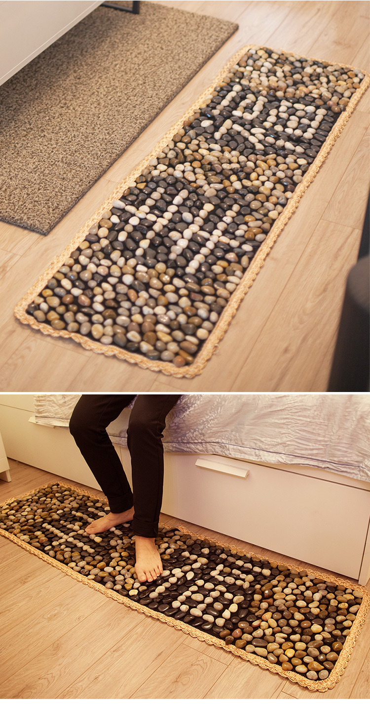 超密鹅卵石足底按摩垫穴位按摩脚垫天然雨花石足疗垫