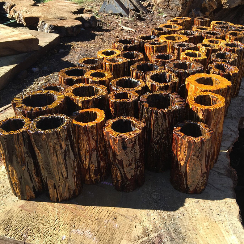 专业为木质笔筒 桫椤木笔筒办公室摆件创意办公用品