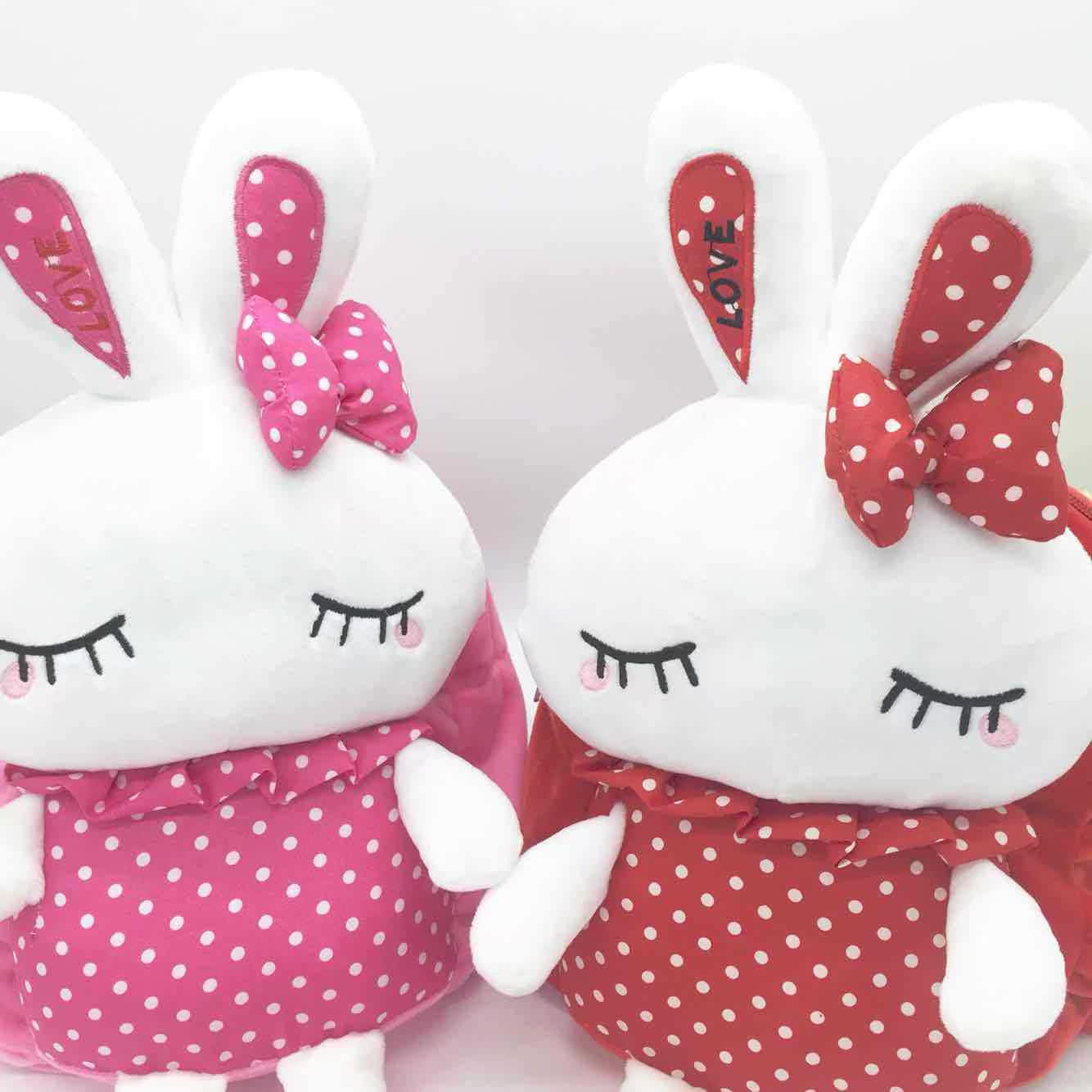 新款幼儿卡通书包 咪兔书包 厂家批发 来图来样毛绒礼品个性定制