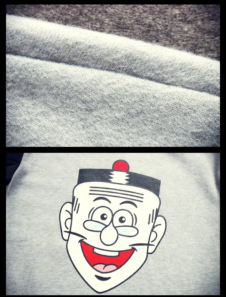 2015日韩休闲夹棉秀老夫子卫衣 zj301-656p65 摆拍