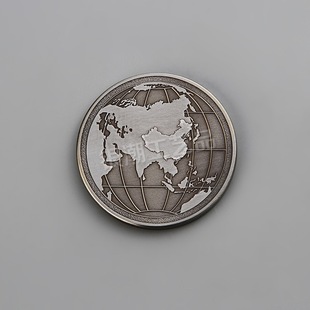 批发直销现代圆形世界地图样式金属摆饰工艺品黄铜纪念币
