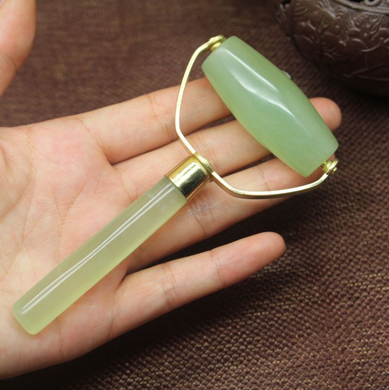 天然岫玉玉石美容器脸部按摩滚轮器 新奇特会销创意礼品