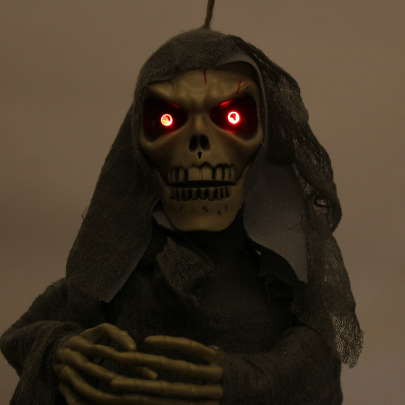 万圣节道具恐怖声控蝙蝠吊鬼眼睛发光密室鬼屋场景装扮整蛊玩具