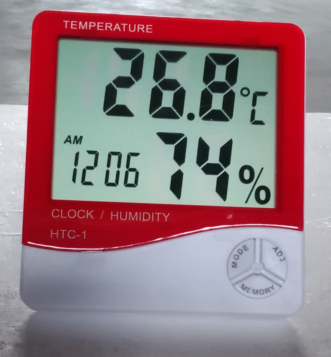 大屏幕家用温湿度计高精度室内数字电子温度计htc1带闹钟