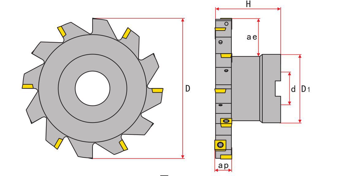 可转位t型铣刀 可转位三面刃铣刀 pt02.12a22.063.06.h4