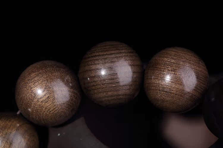 阴沉木四川金丝楠木手串乌木手串 猫眼绿料木质佛珠