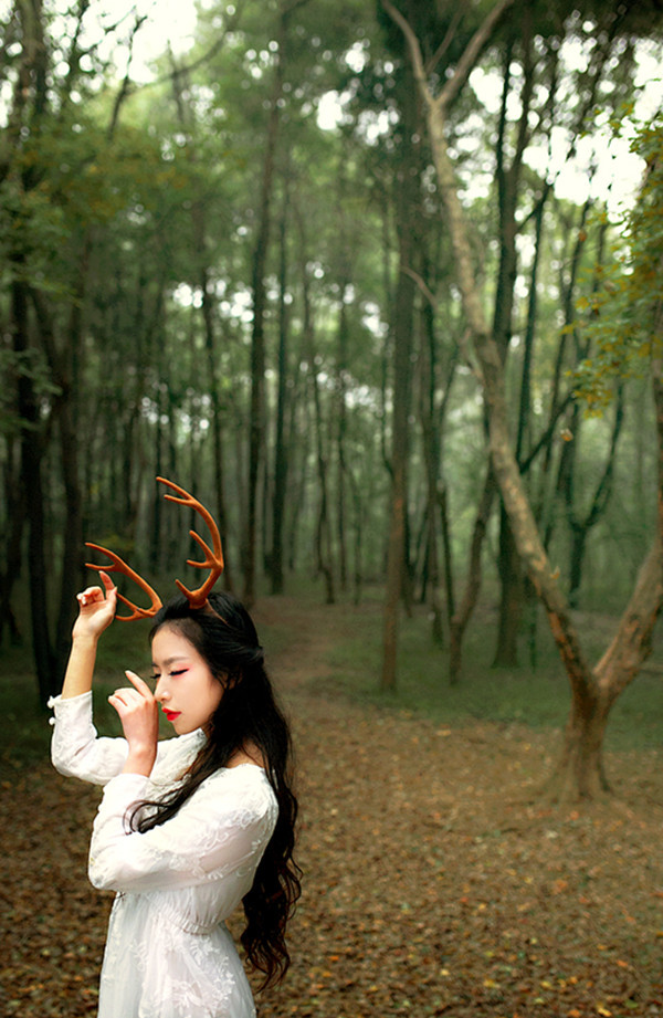 森林系大 鹿角发箍 写真cos圣诞派对麋 鹿角发饰 摄影头饰