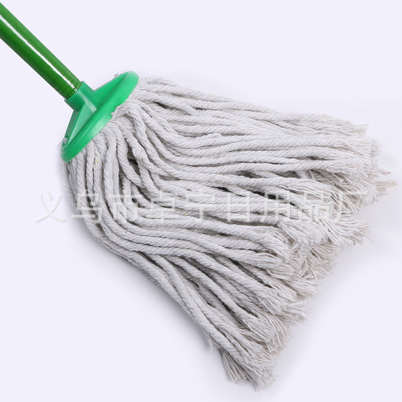 批发长杆灰棉线拖把圆头吸水纱线 水拖白线拖把棉布拖把