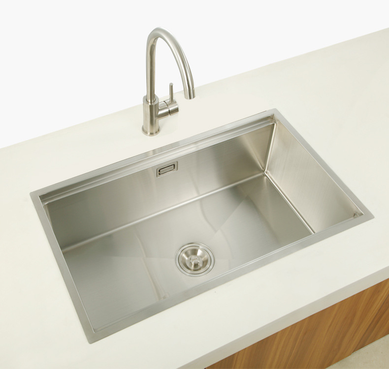 厂家直供oem手工槽304不锈钢水槽圆角单盆台下洗菜池洗碗池3034r