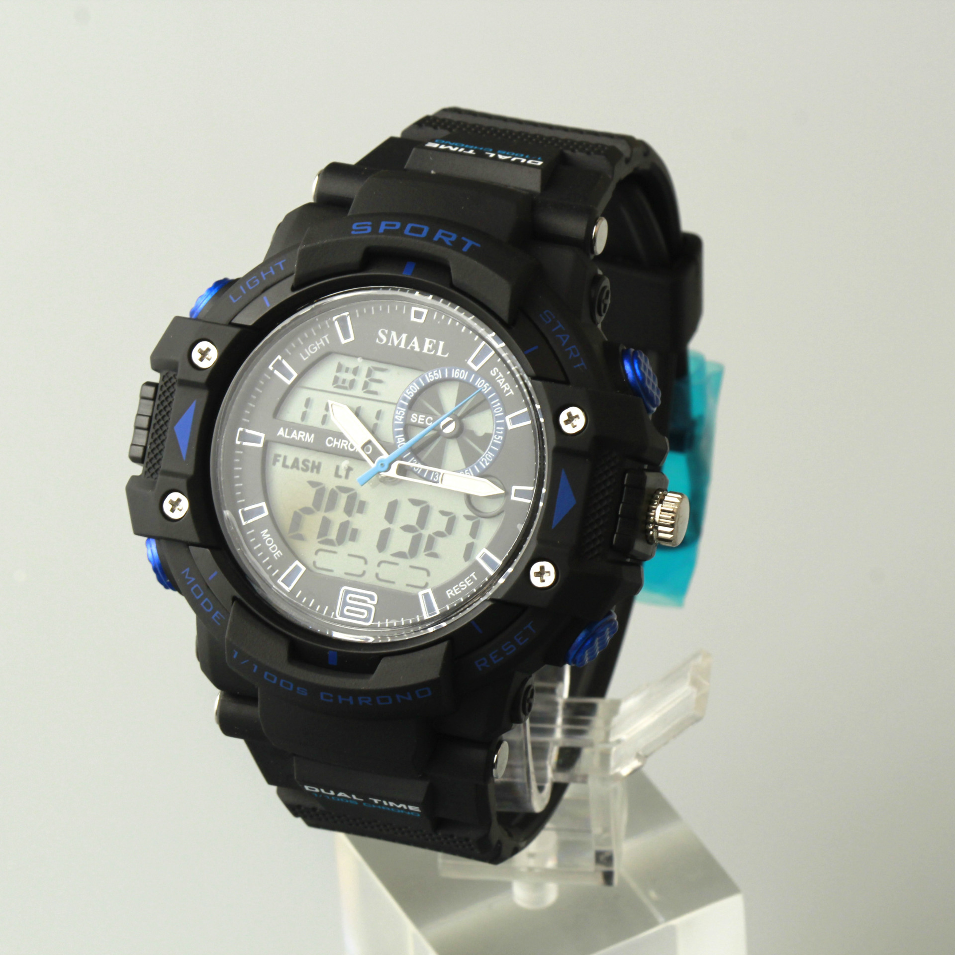 电子行针学生运动潜水手表双显男式电子手表