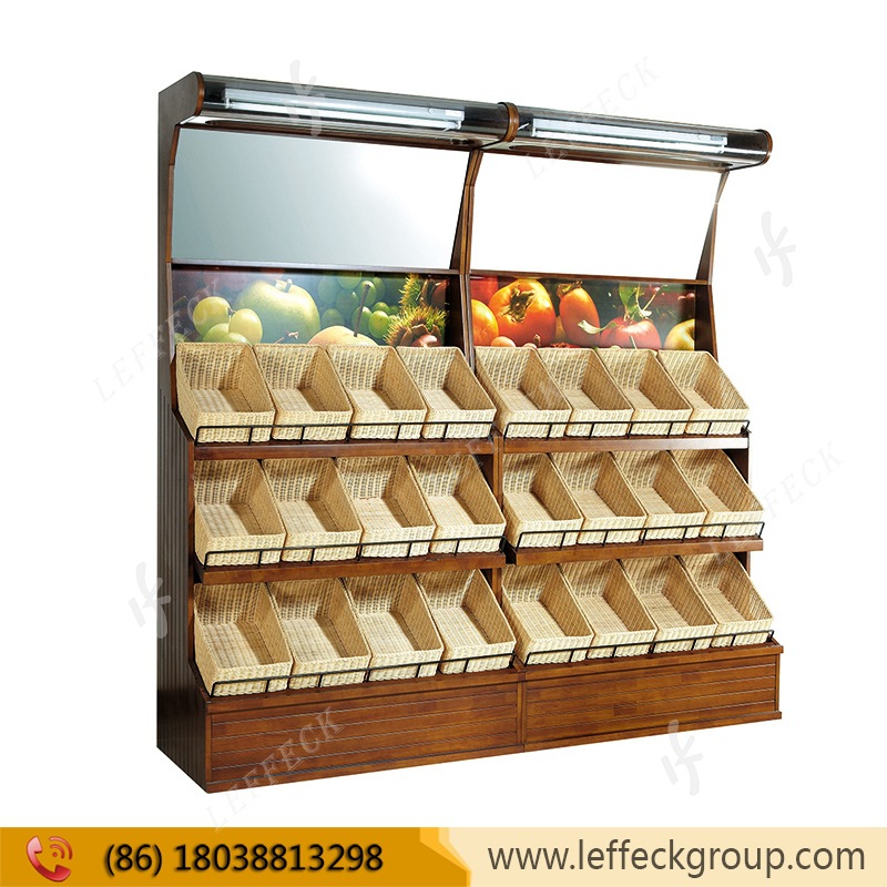 无带门蔬菜水果架 超市木质蔬菜架子 果蔬店专用货架 一手货源