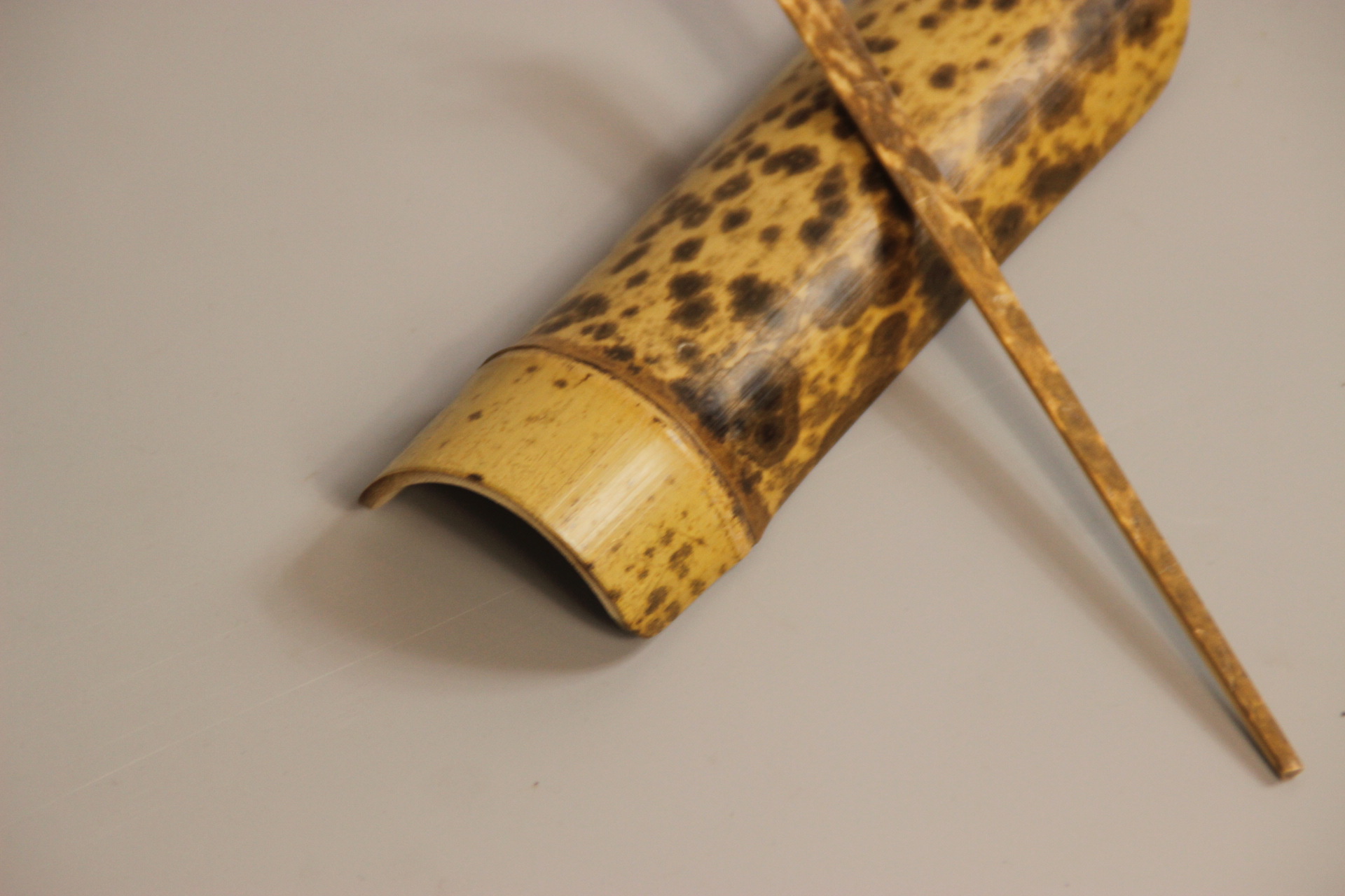 日式竹茶道配件 湘妃竹斑竹梅鹿竹茶道两件套 功夫茶具 茶勺