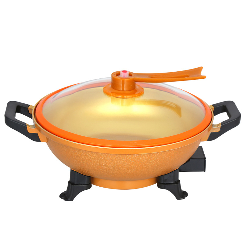 新品上市34cm韩式多功能真空元宝锅真空养生锅黄金锅电火锅