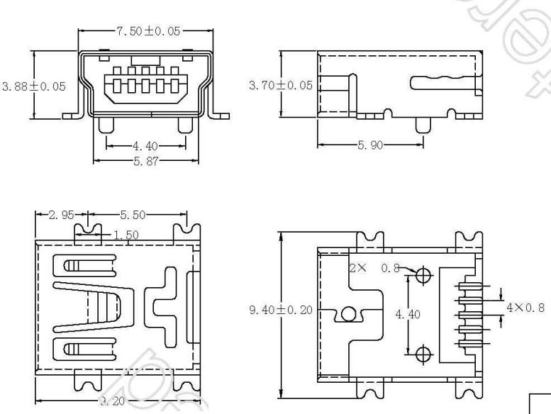 供应娃娃机充电接口mini 5pinus
