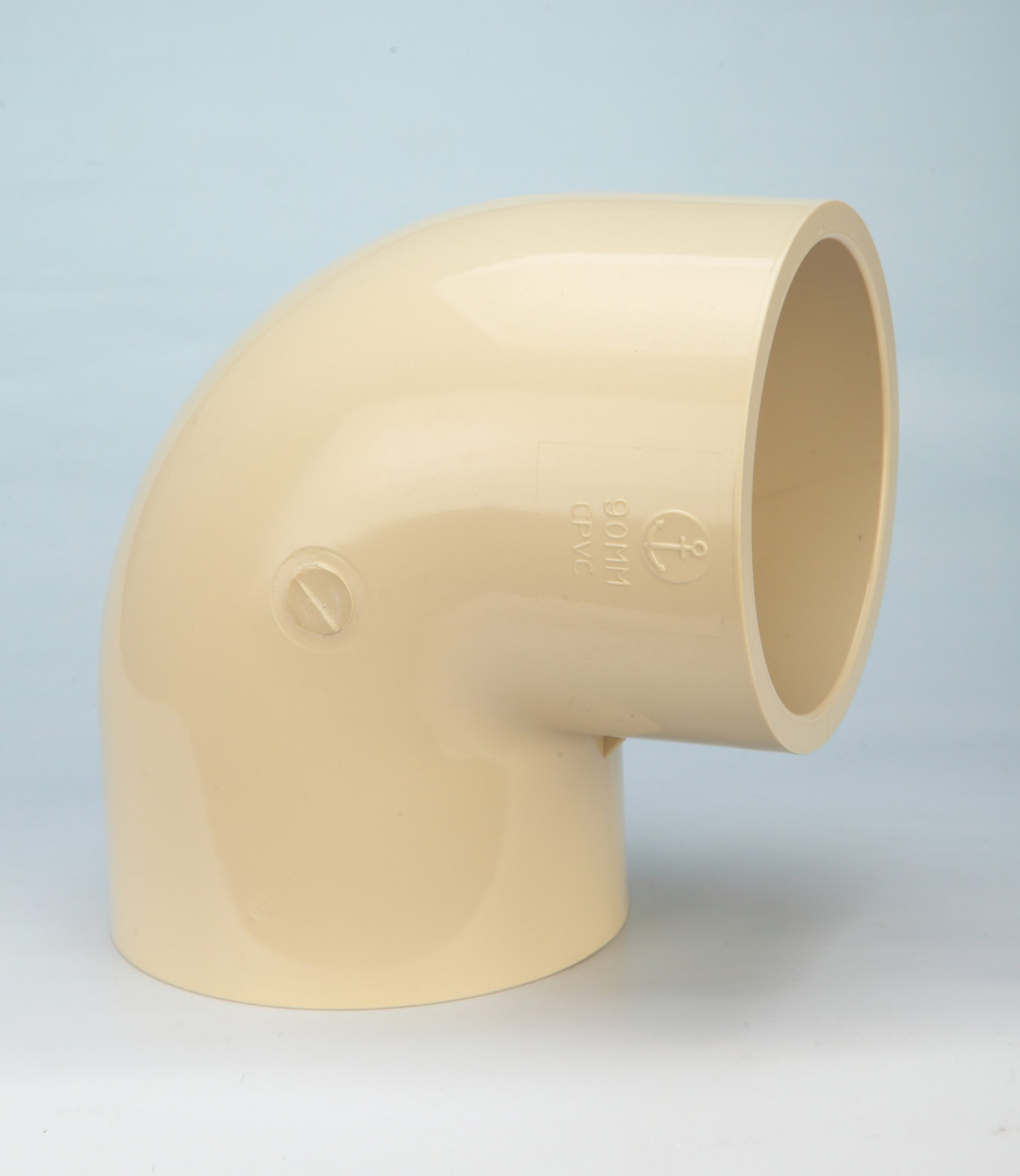 国标冷热水管件 锚牌品牌造 cpvc管件 米黄色耐高温90°弯头