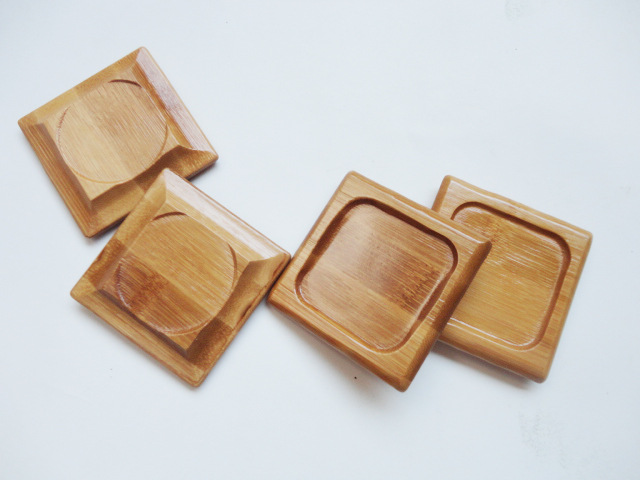 天然竹杯垫 四方形杯垫 茶托杯托 功夫茶具茶道配件批发