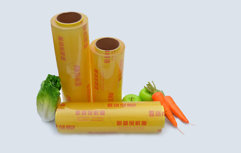 【新越】500m足米保鲜膜批发 pvc保鲜膜 生鲜果蔬包装塑料薄膜