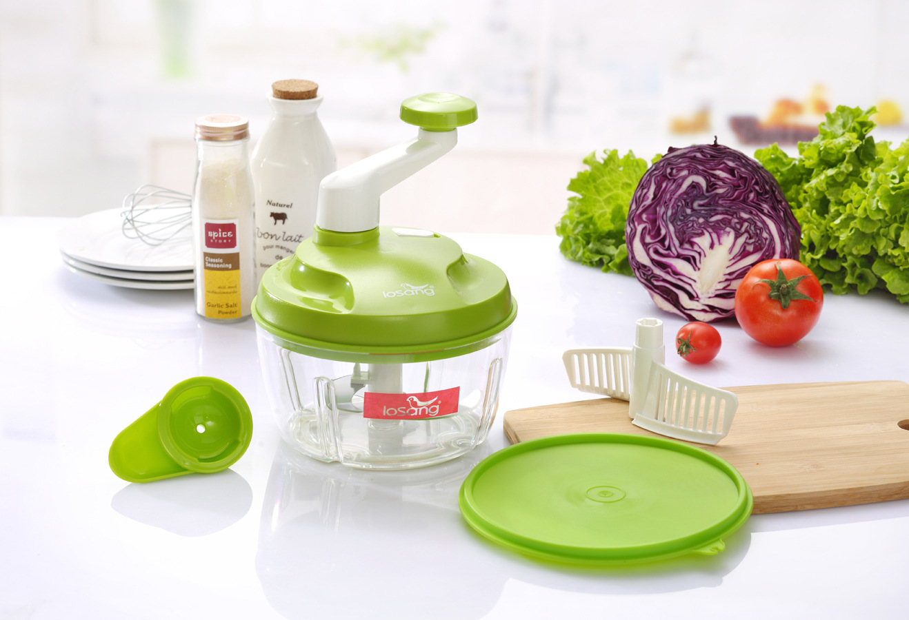 厂家批发 乐尚绞碎器 碎菜绞菜器 多功能食物料理机 手动绞肉机