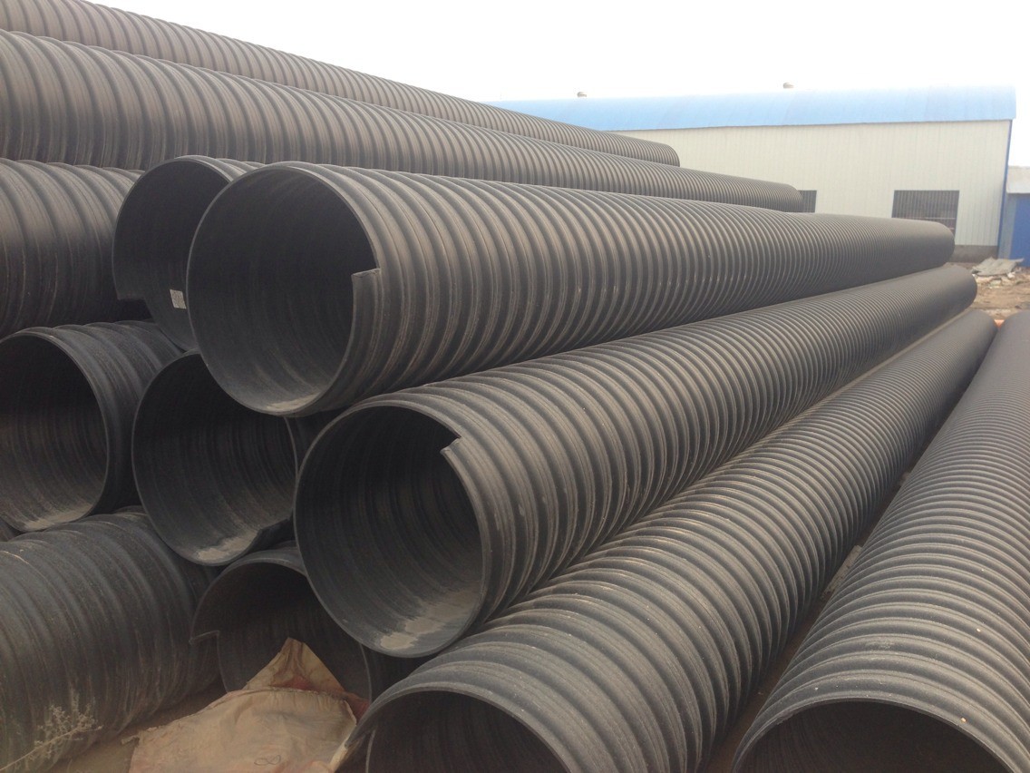 京通900pe钢带排水管 市政pe钢带增强螺纹管