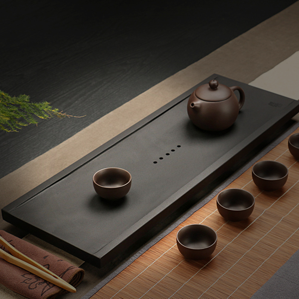 乌金石茶盘 石头茶盘天然石制功夫茶具茶台黑海 茶盘促销特价包邮