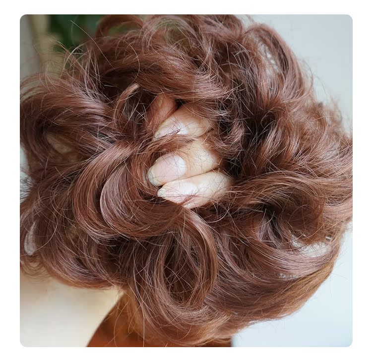 工厂假发圈亚光高温丝头花大卷发圈女式假发