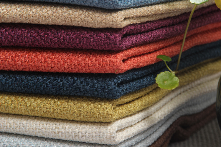 沙发布料加厚粗麻涤纶面料仿麻布棉麻布沙发套布料批发清仓处理布