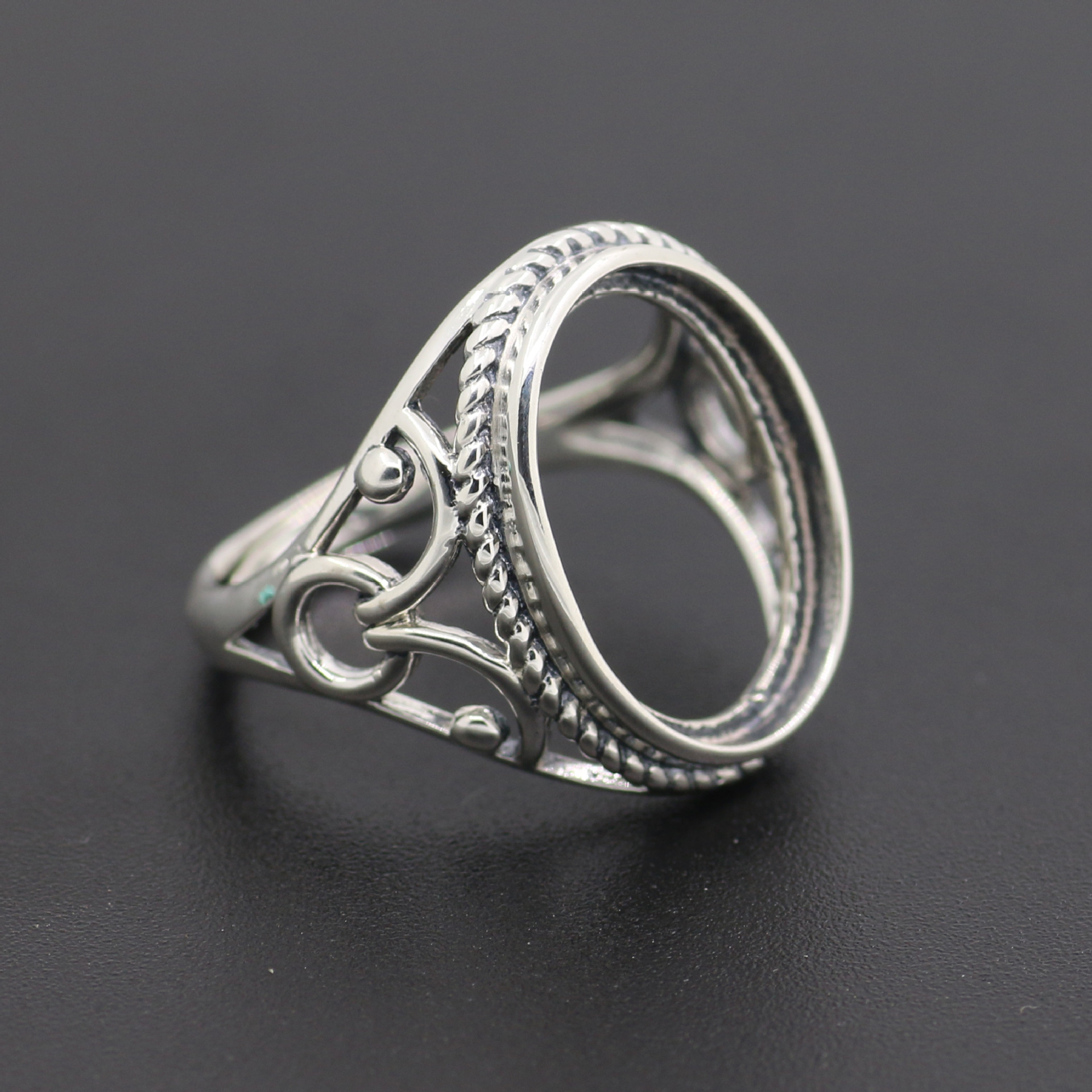 批发925泰银戒指复古活口蜜蜡戒托diy出售各类宝石戒指女空托直销