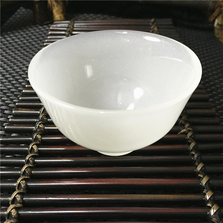 厂家批发 石粉压制高仿玉石玻璃碗 阿富汗玉白玉碗玉器餐具礼品