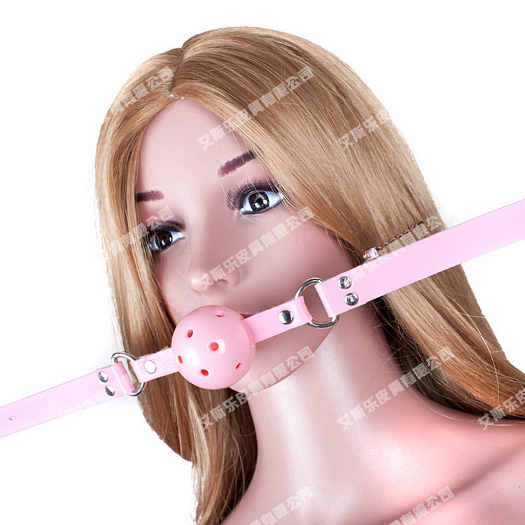 艾斯乐成人情趣一字型粉色网眼口球口塞口枷调教堵嘴用品厂家批发