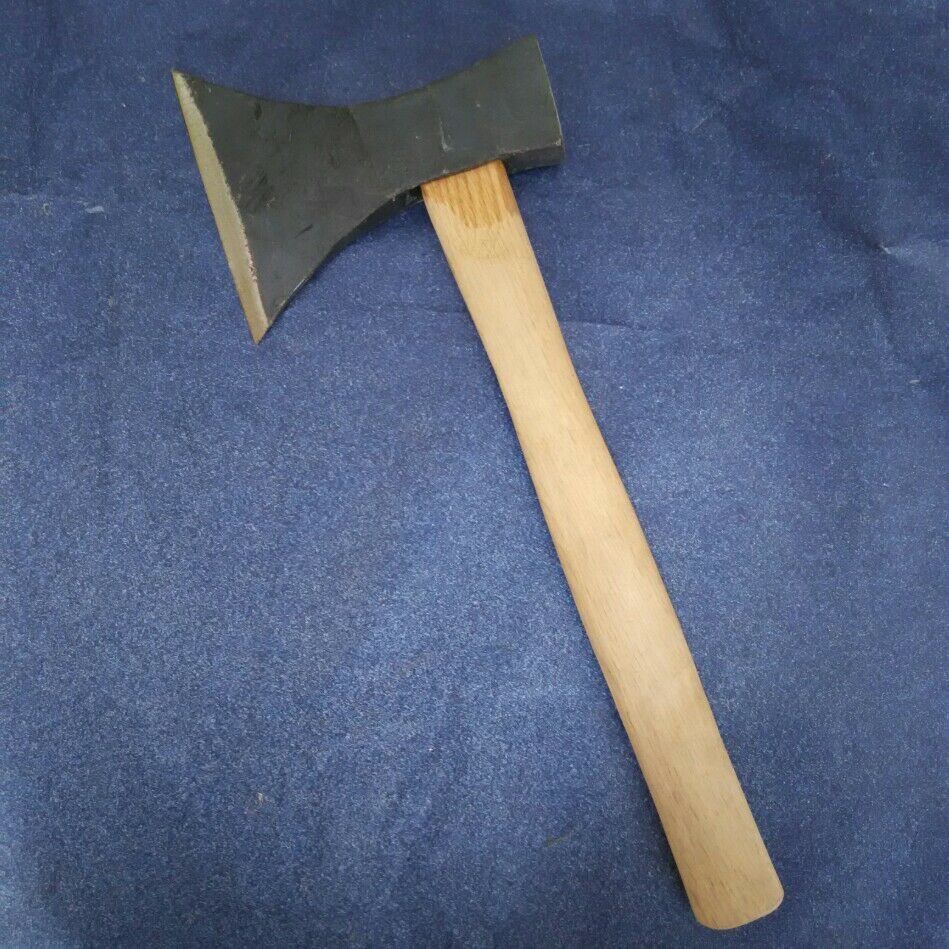 山东临沂厂家货源直销黑双刃木柄斧子头劈柴砍户外野营手板斧