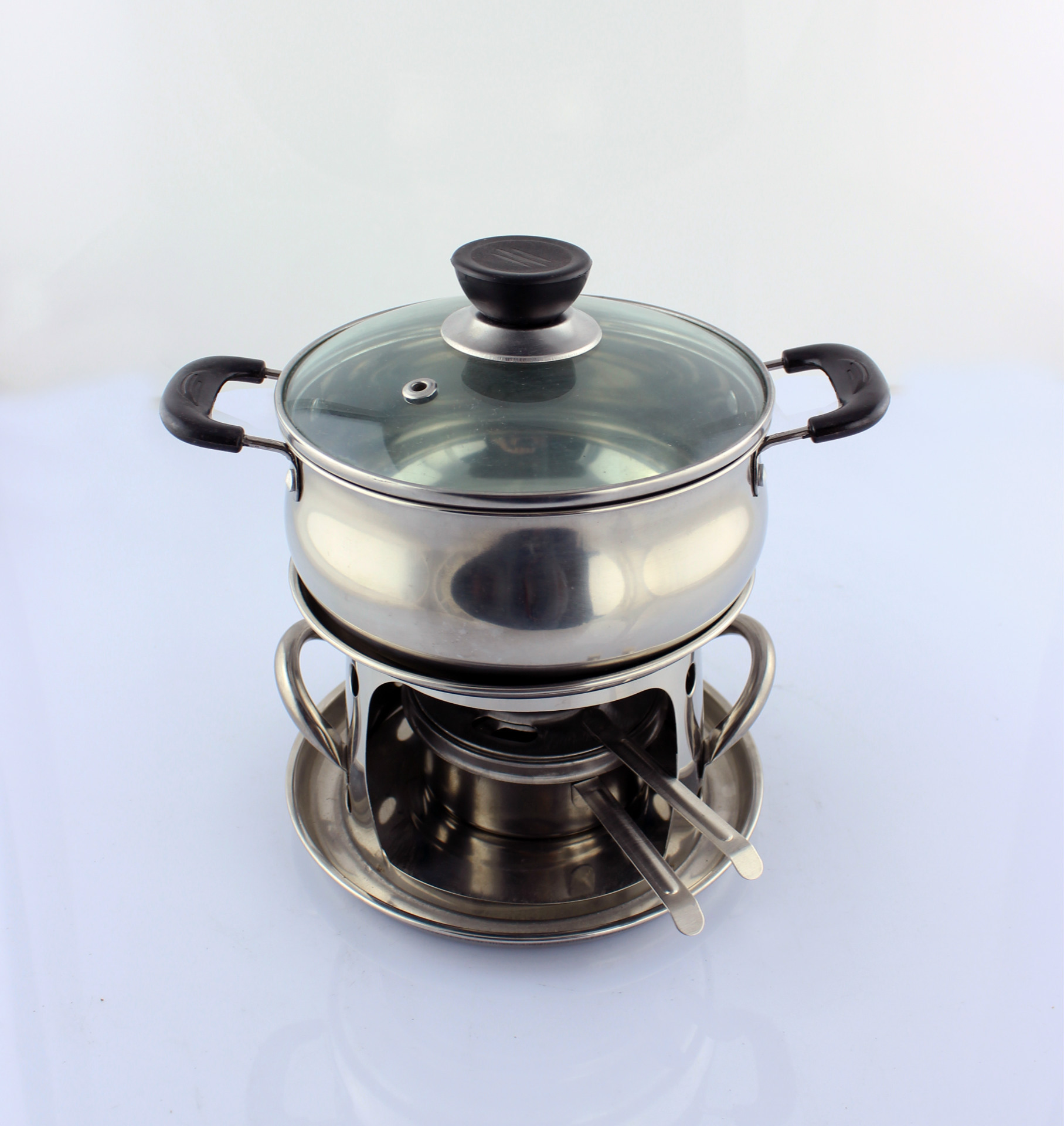 14cm塔形液体酒精炉 自助火锅小火锅 无磁带磁不锈钢酒精炉火锅