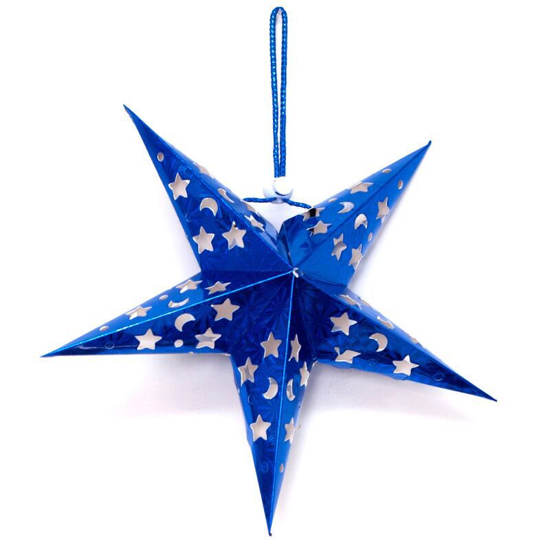 婚庆春节装饰 圣诞节吊顶挂饰酒吧镭射镂空灯罩五角星幼儿园用品