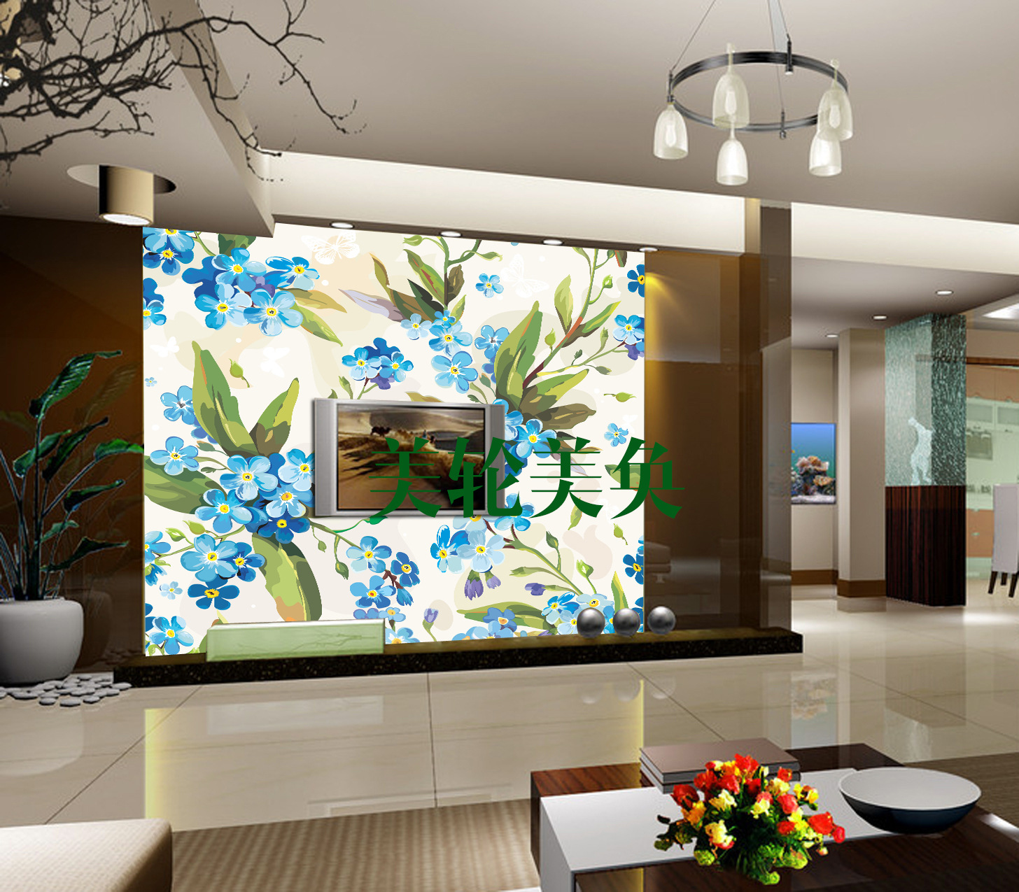 艺术涂料厂家直销 纯手工墙绘 电视背景墙画壁画 装饰性墙体彩绘